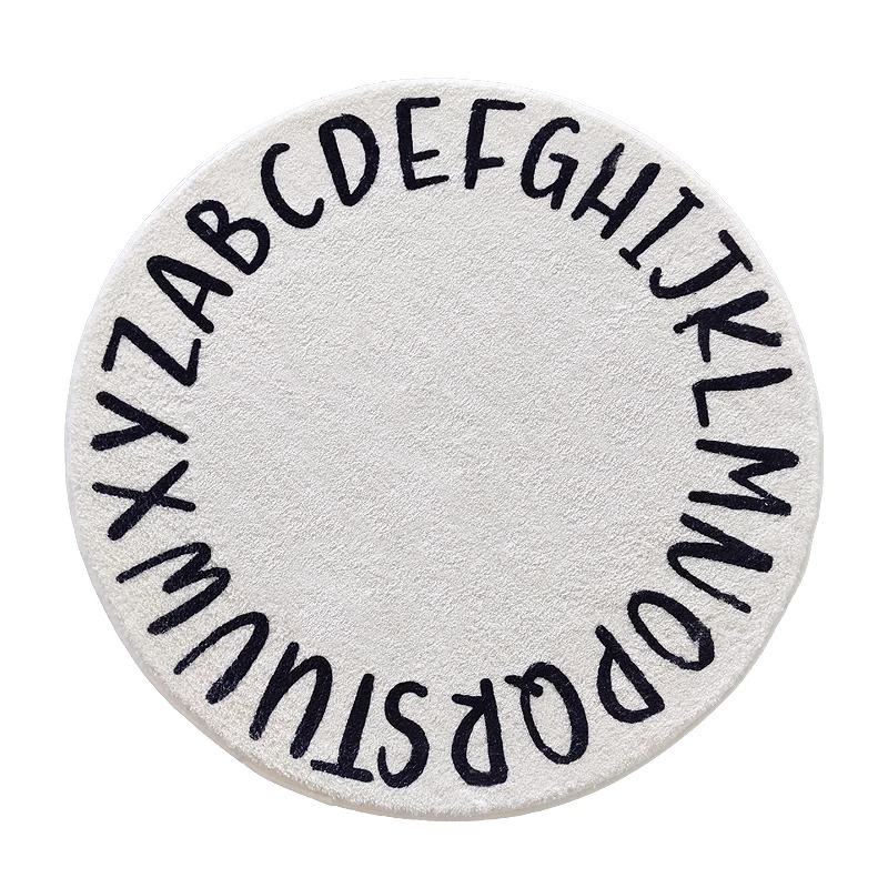 圆形地毯儿童房阅读区卡通书房转椅儿童字母圆帐篷垫子卧室地垫