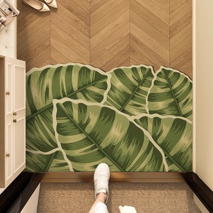 入户门地垫2026新款皮革进门口美式复古高级脚垫子可裁剪玄关地毯