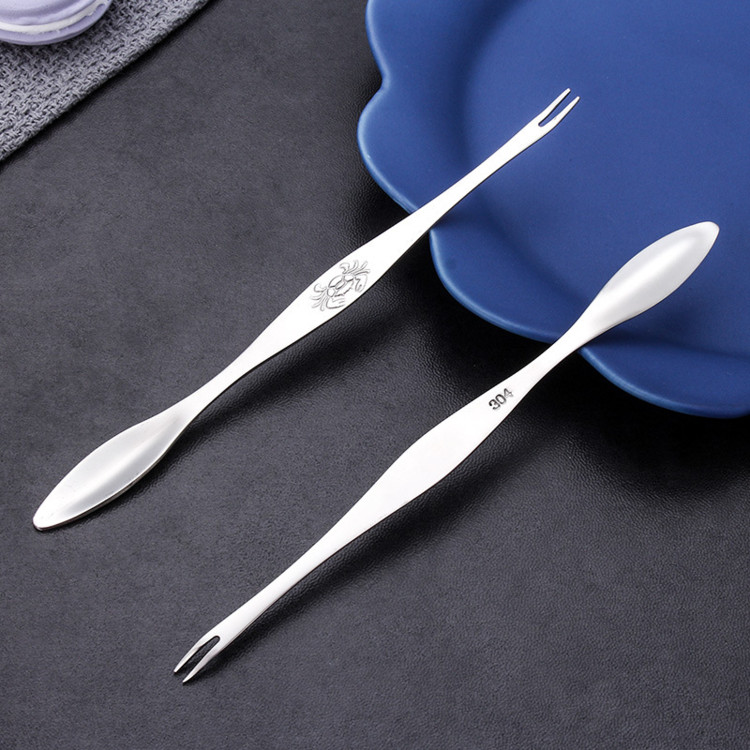 蟹针304不锈钢吃蟹海鲜勺叉商用