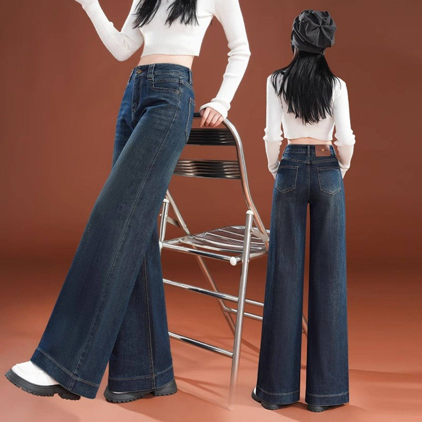 春秋直筒阔腿牛仔裤女夏季新款高腰百搭裤子宽松显瘦垂感秋冬长裤