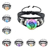 热销Pokemon宝可梦黑色皮绳按扣手链超级沙奈朵mega进化石