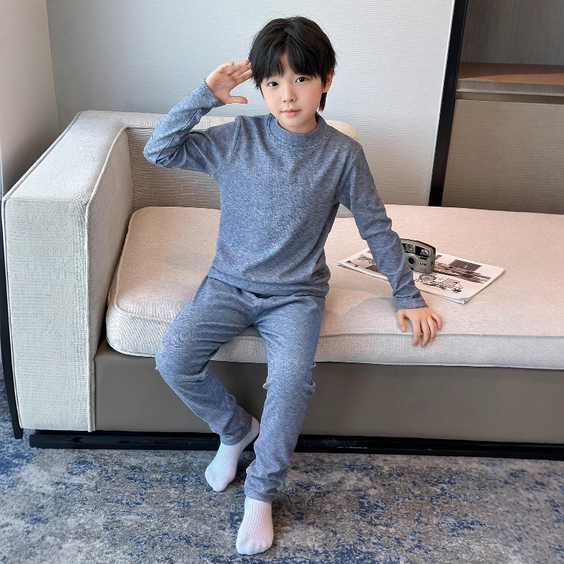 英国DHWA男童秋冬季德绒保暖秋衣秋裤2025新款大儿童家居服套装