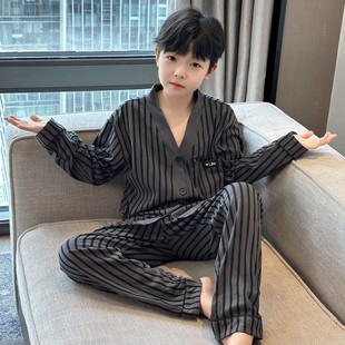 法国Uamtor儿童装男童秋装纯棉睡衣2025新款中大童男孩长袖家居服