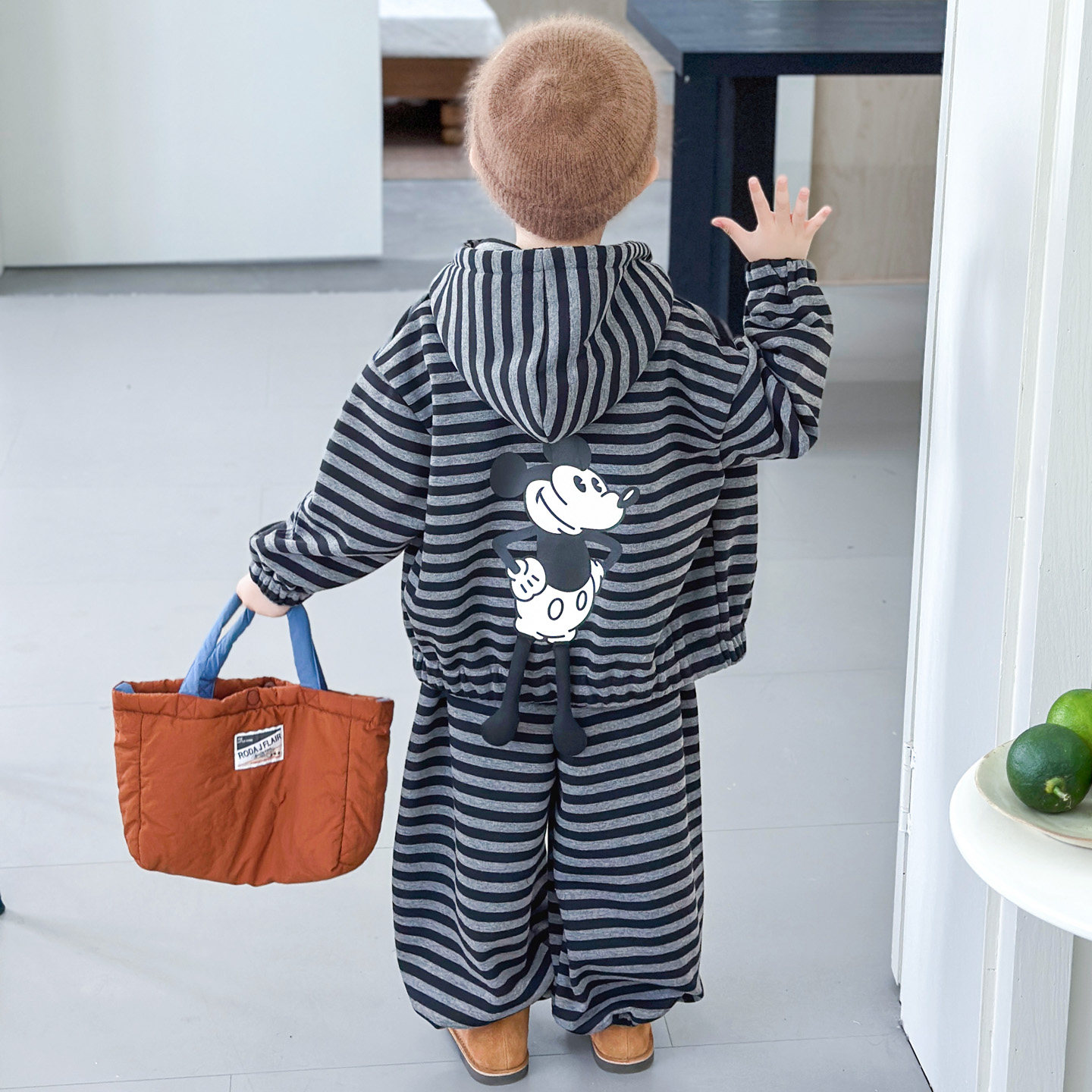 法国Anseola男童加绒卫衣套装2025秋冬新款儿童加厚外套宝宝衣服