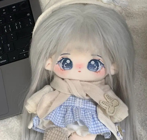 雪玉兔兔20cm棉花娃娃娃衣 无属性棉花换装衣服春季新款可爱女装
