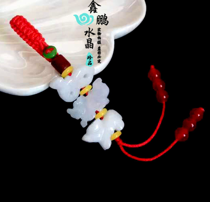 天然翡翠属鸡随身吉祥物2026年三合六合钥匙扣