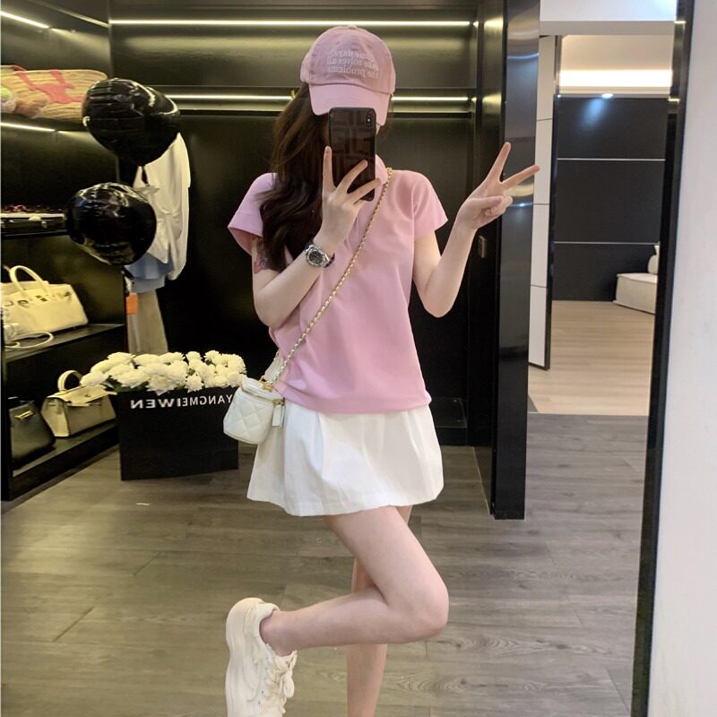 甜美休闲运动套装女2025年夏季新款时尚洋气短袖短裙子两件套学生