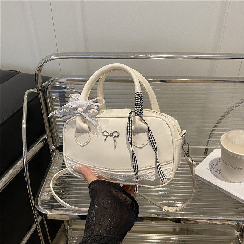 韩版甜美芭蕾风手提波士顿包2025夏季新款洋气通勤斜挎女士包包