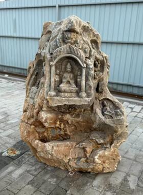 石雕仿古复古青石摩崖石佛佛像造像摆件做旧摆放家居佛堂寺庙镇宅