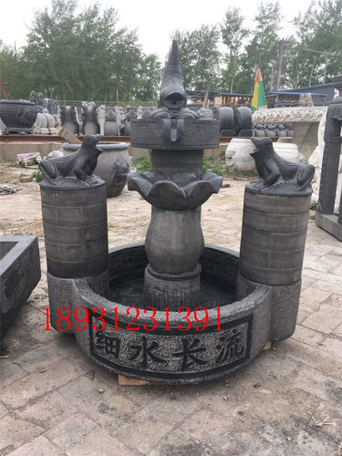 庭院摆件圆雕复古鱼缸摆件