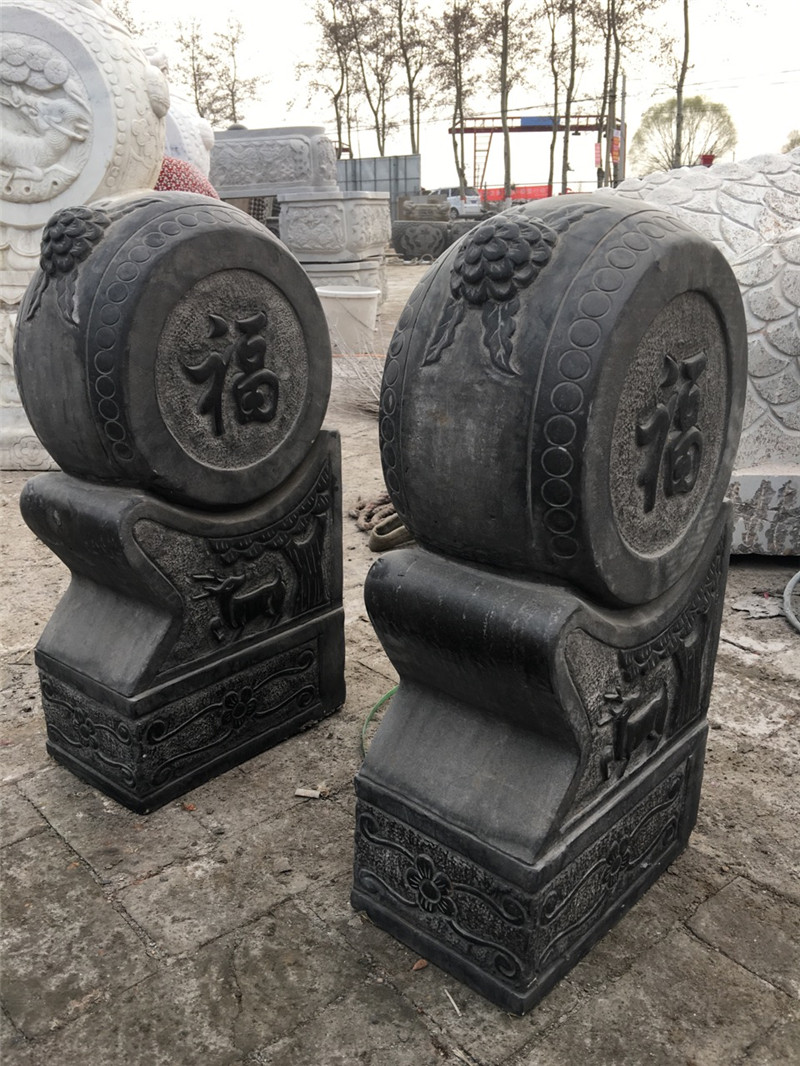 石雕仿古做旧青石福字门墩抱鼓石门墩摆件摆放别墅庭院门口招财
