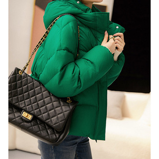 超暖95白鹅绒羽绒服女款高端女装连帽短款鹅绒服 2026冬季面包服