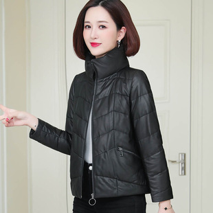 2026真皮羽绒服女短款新款冬立领时尚显瘦大码海宁皮衣绵羊皮外套