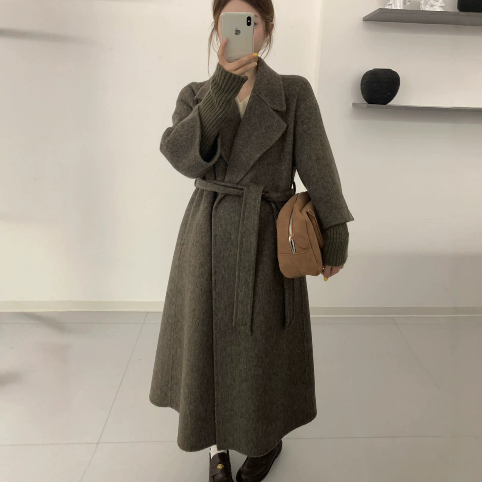 2026冬中长双面羊毛加厚大衣女