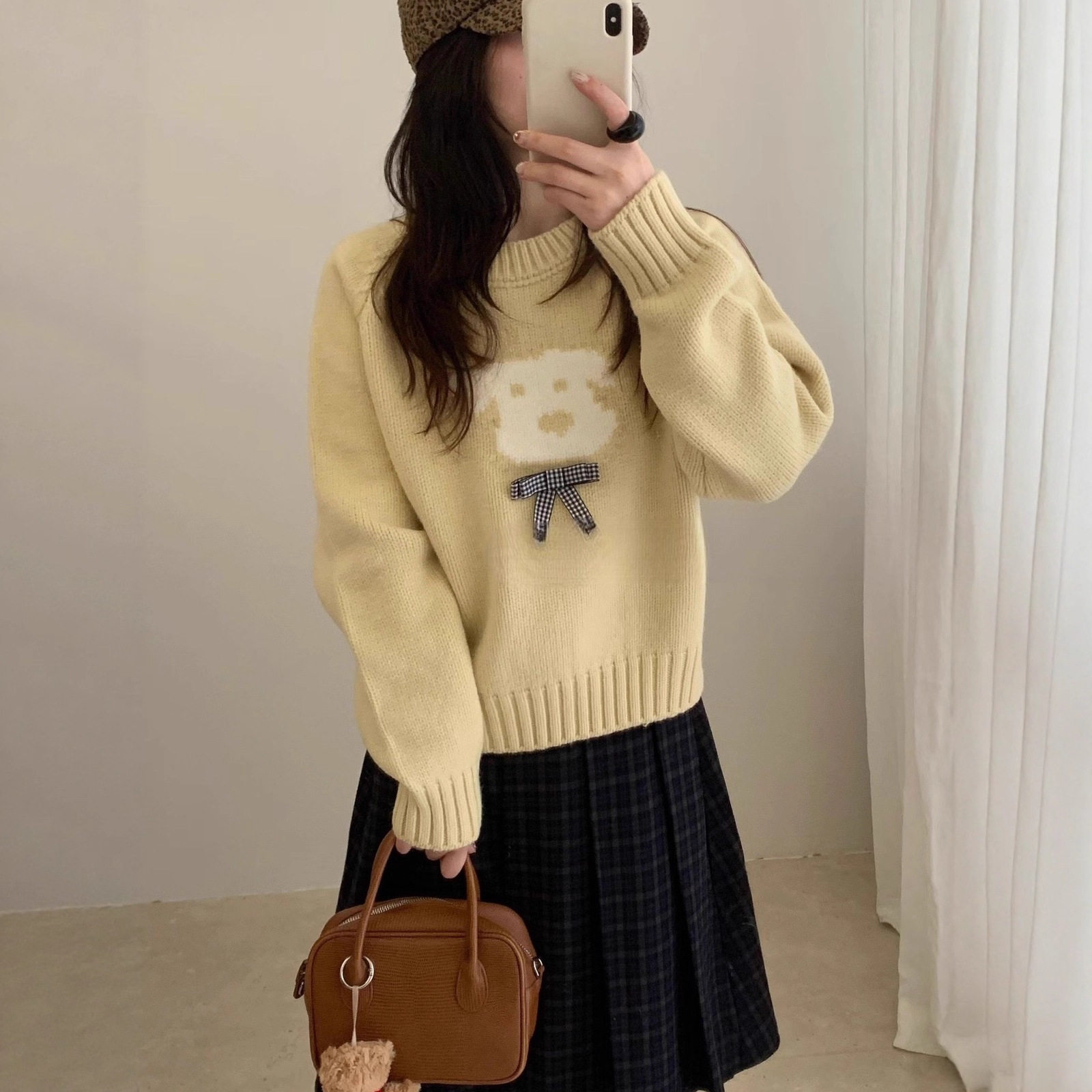 超好看的韩系小狗套头针织毛衣女2026新款秋冬韩国东大门爆款上衣