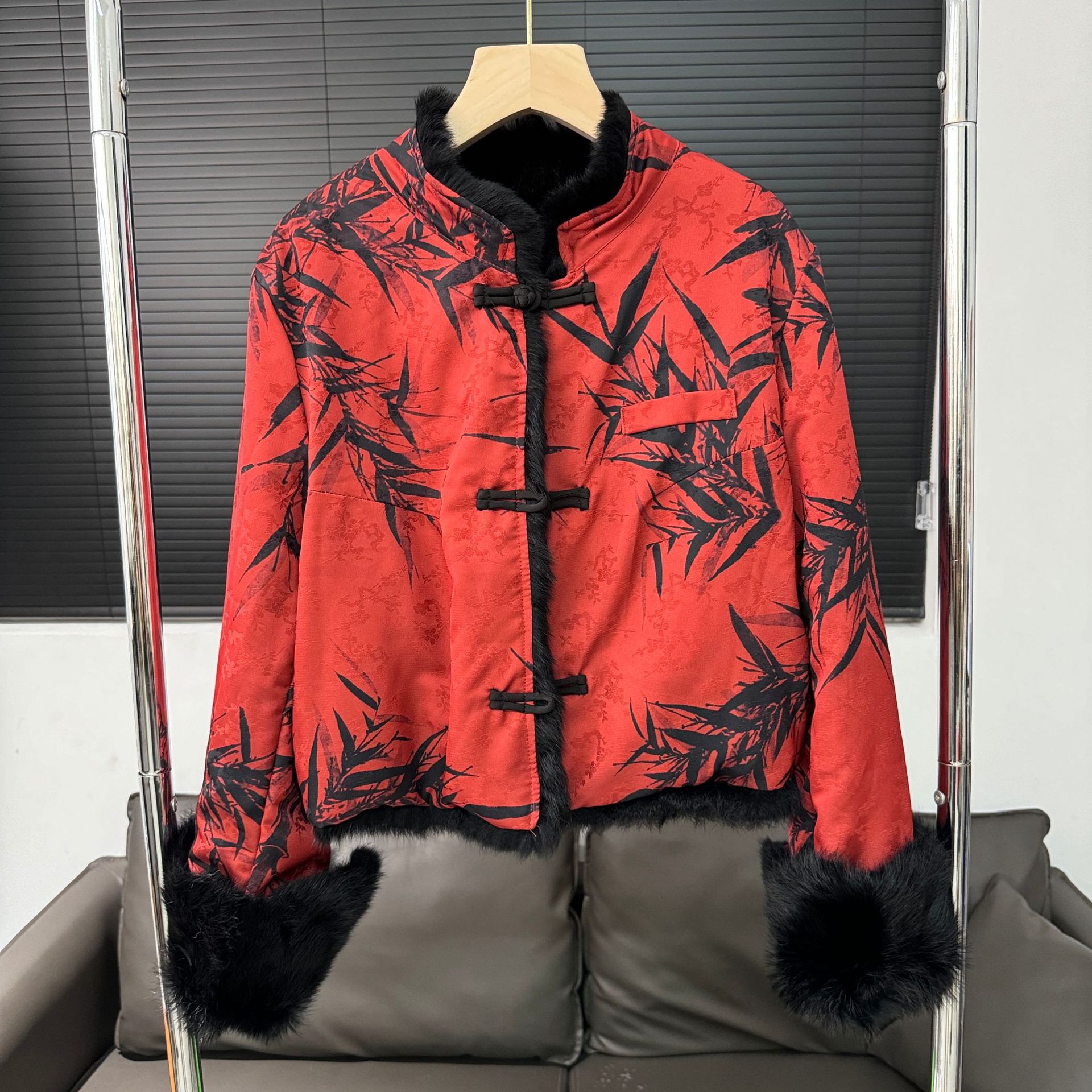 新中式国风唐装小个子皮草