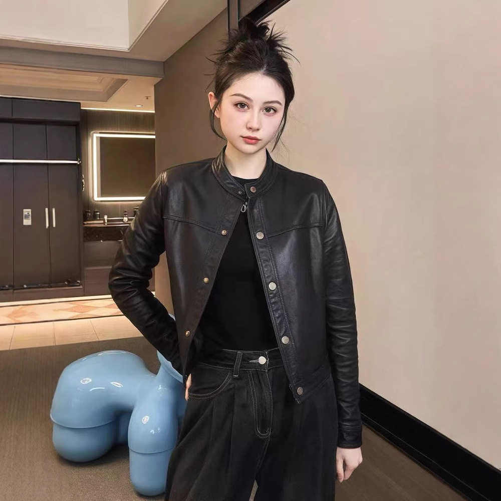 真皮皮衣外套女2026春秋新款韩版牛皮皮机车服修身显瘦皮夹克 潮