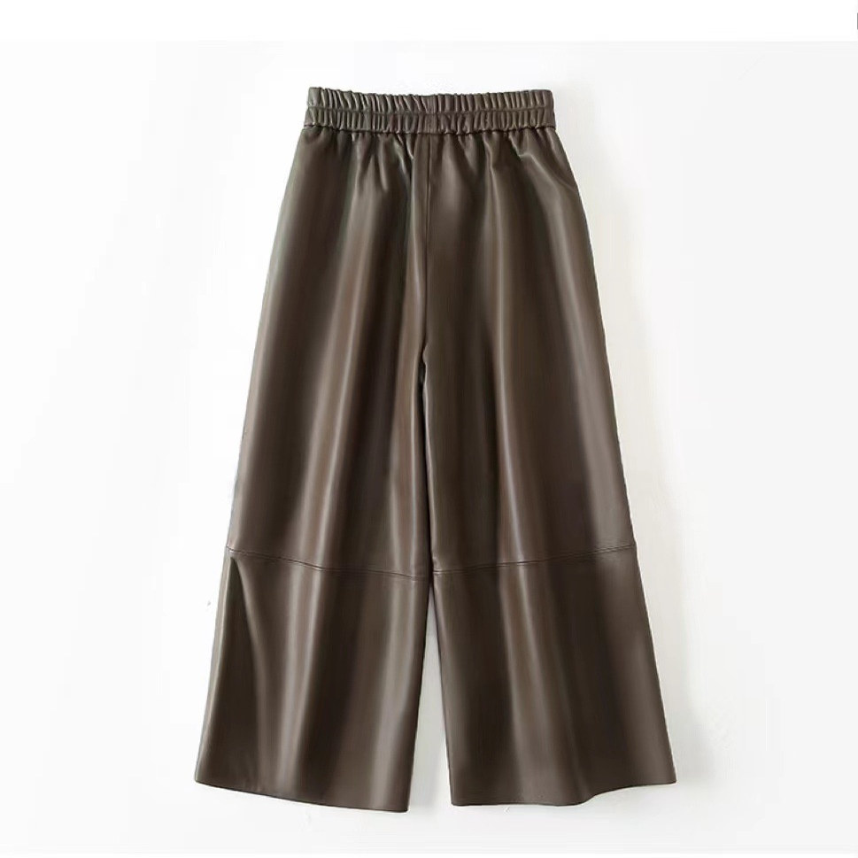 真皮绵羊皮新款阔腿长裤直筒裤九分裤女士显瘦海宁皮裤洋气休闲裤,女装/女士精品,皮裤,淘宝优惠券,粉丝福利购,淘宝优惠卷