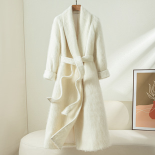 拉绒羊绒大衣女高端加厚外套女秋冬新款宽松年轻款大衣气质高级感