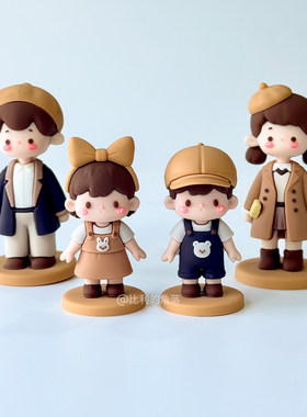 一家四口摆件亲子家居装饰一家三口桌面温馨公仔玩偶卡通女生礼物