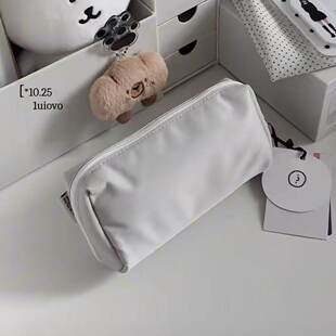 简约浅灰纯色笔袋大容量收纳ins风学生文具袋高颜值小众铅笔笔袋