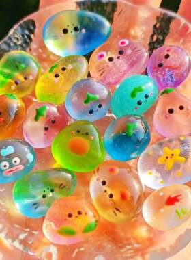 【可以养的宠物石头】彩色多巴胺手工DIY夜光树脂摆件宠物石头