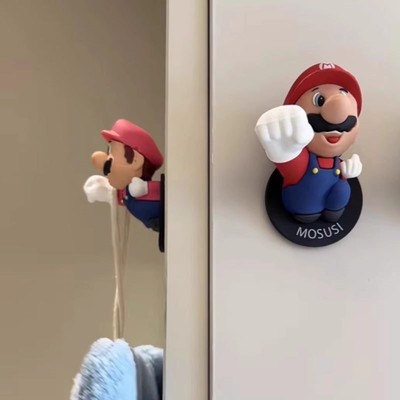 马里奥门把手防撞贴硅胶免打孔门后碰墙卫生间门挡神器装饰门阻