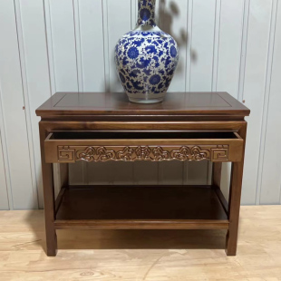 全实木简约沙发边几客厅小桌子小茶几中式 边柜榆木方几侧边桌