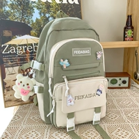 Зеленый милый рюкзак, подвеска, значок, с медвежатами