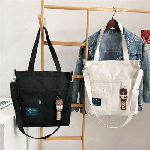 Шоппер, брендовая сумка на одно плечо, ранец, универсальная сумка через плечо, льняная сумка, коллекция 2021, в корейском стиле