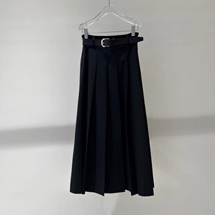 配腰带A字半身裙长裙女353053 艾诺丝2025秋新款 1180 商场同款