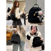 25FW cece 菱格丝绒双肩包休闲小书包 新品 coup限时下架