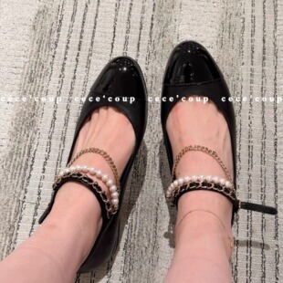 cece 新品 平底单鞋 珍珠链条玛丽珍 挖到宝了 coup 25ss