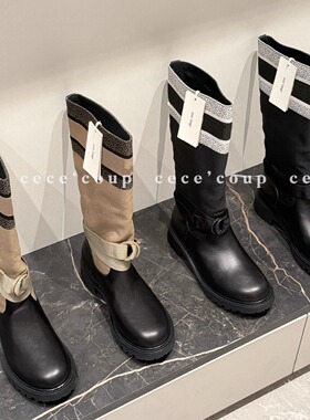 cece coup 闭眼冲！09/01新品 25FW 经典字母刺绣骑士靴 高筒长靴