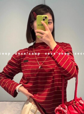 cece coup 加分穿搭！08/16 新品 25ss 字母徽标条纹休闲长袖 女