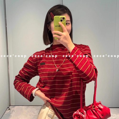 25ss字母徽标条纹休闲长袖女