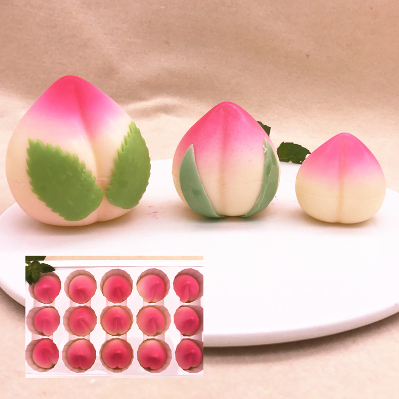 可食用立体寿桃巧克力配件 立体空心寿桃巧克力插件 礼品装饰