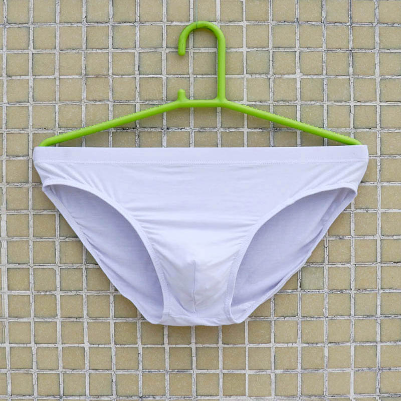 新款男士内裤莫代尔三角裤男透气低腰简约纯色青中年男三角裤衩棉