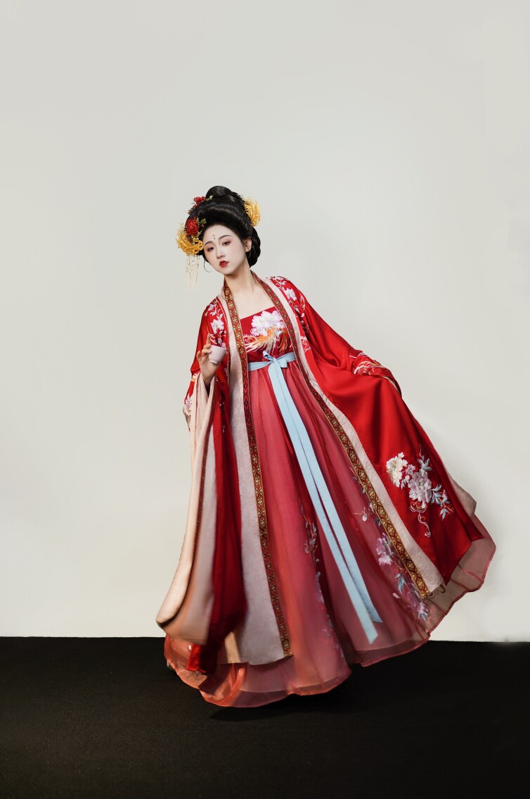 喆囍汉服婚服唐诃子裙大袖重工百万绣花中国风古代女款凤凰于飞