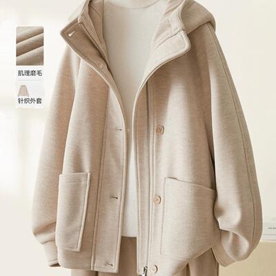 加厚连帽短外套冬季减龄休闲上衣