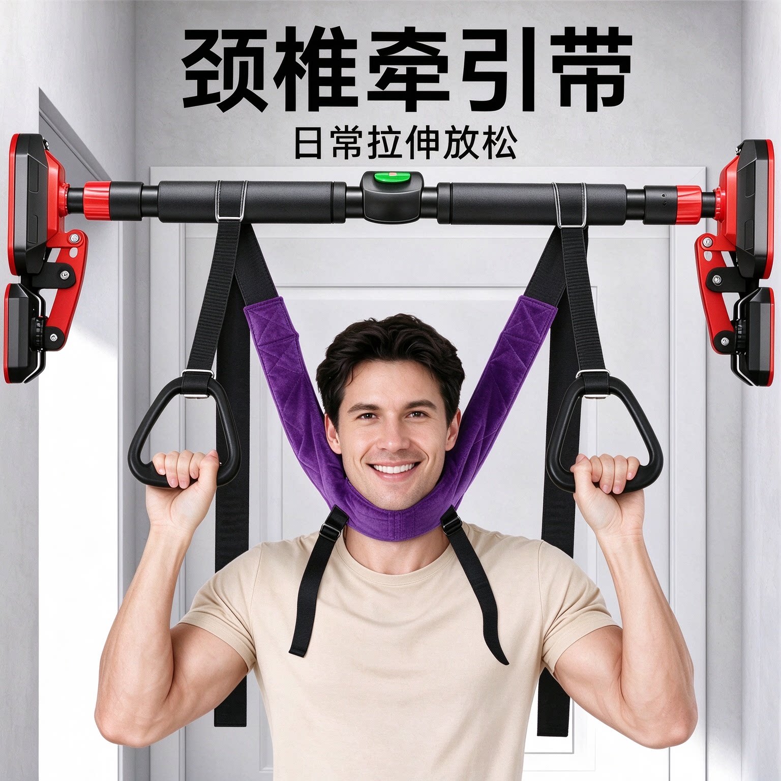 家用颈椎牵引带单杠悬挂拉伸锻炼