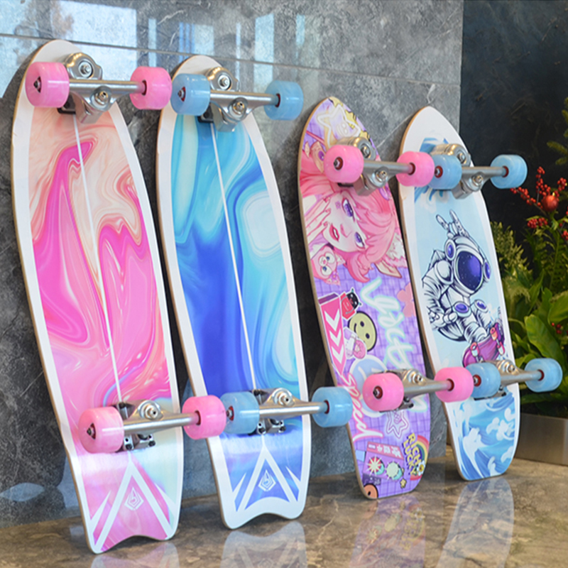 防水双面图案免蹬滑板陆地冲浪板