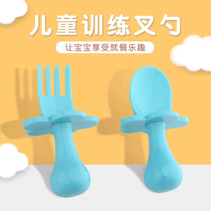 宝宝学吃饭训练勺短柄勺子