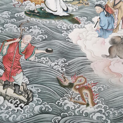 高清艺术喷绘画芯临摹学习卷轴画