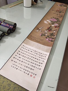 恽寿平百花图卷复古书画花鸟艺术写真国画高清微喷复制手卷装饰画