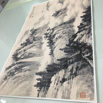 1：1黄君壁云山浩荡山水国画作品真迹高清微喷仿古临摹复制装饰画