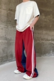 秋冬加厚毛呢牛仔拼接阔腿直筒长裤韩版休闲痞帅潮流仔裤2629P115，男装休闲裤，电商A246