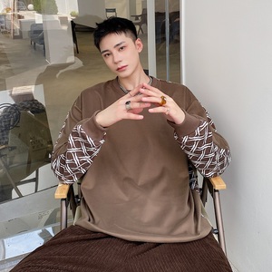 早春提花撞色百搭男卫衣A246-3741-P70图片