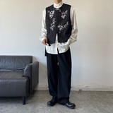 潮流原创新中式刺绣男女百搭禅意风马甲复古夹棉坎肩5218P110，男装背心/马甲，电商A246