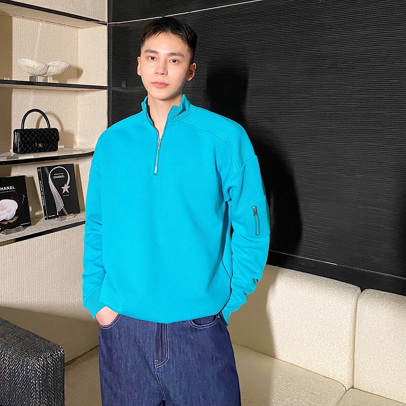 冬季潮流个性半高领套头卫衣A246-5053-P80图片